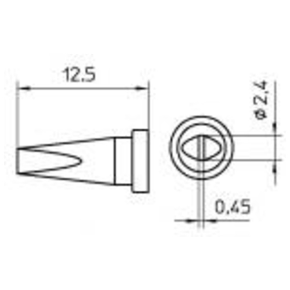 Lödspets LT-serien, mejselformad, LT BSL/Ø 2,4 mm, rak - 2