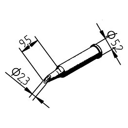 Soldering tip, Series 0102, WDLF23/2.3 mm, milled