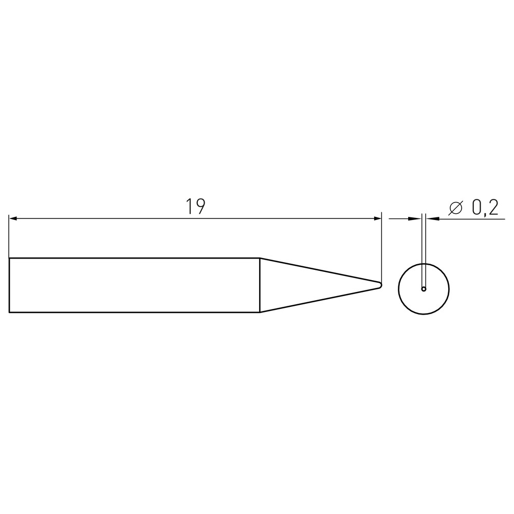 Soldering tip RTM series, round shape, RTM 002 C/Ø 0.2 mm, conical - 2