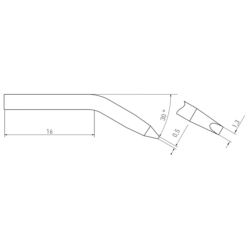 Lödspets RTM-serien, mejselformad, RTM 013 S X/1,3 x 0,5 mm, rak - 2