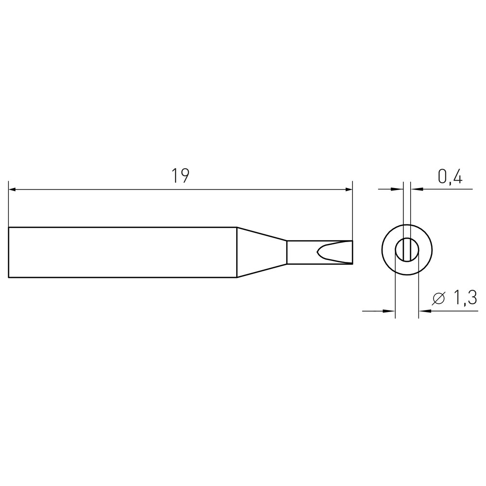 Lödspets RTM-serien, mejselformad, RTM 013 S/1,3 x 0,4 mm, rak - 2