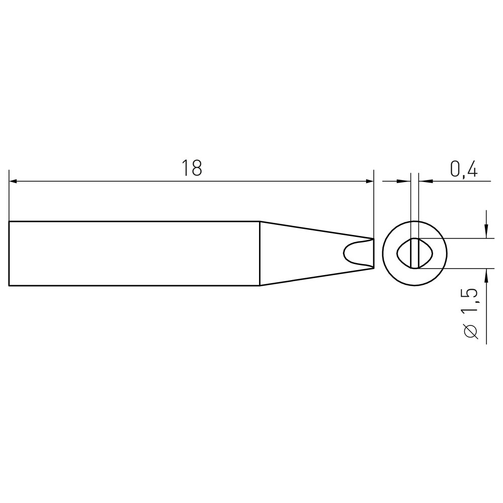 Lödspets RTM-serien, mejselformad, RTM 015 S/1,5 x 0,4 mm, rak - 2