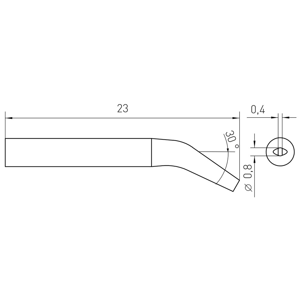 Lödspets RTM-serien, mejselformad, RTM 008 S X/0,8 x 0,4 mm, böjd - 2