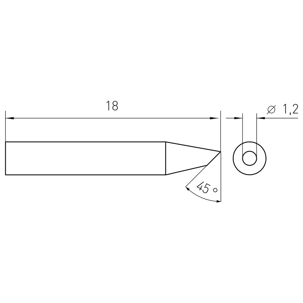 Lödspets RTM-serien, rund form, RTM 012 B/Ø 1,2 mm, fasad - 2