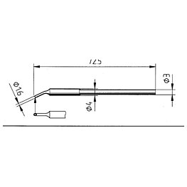 Soldering tip, 0212 series, WD/1.6 mm, MiniMicroWell