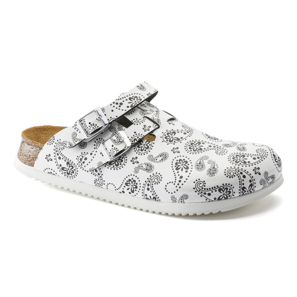 Clog Kay Superlauf, ko-Flor, Paisley Black/White, narrow, Size 39