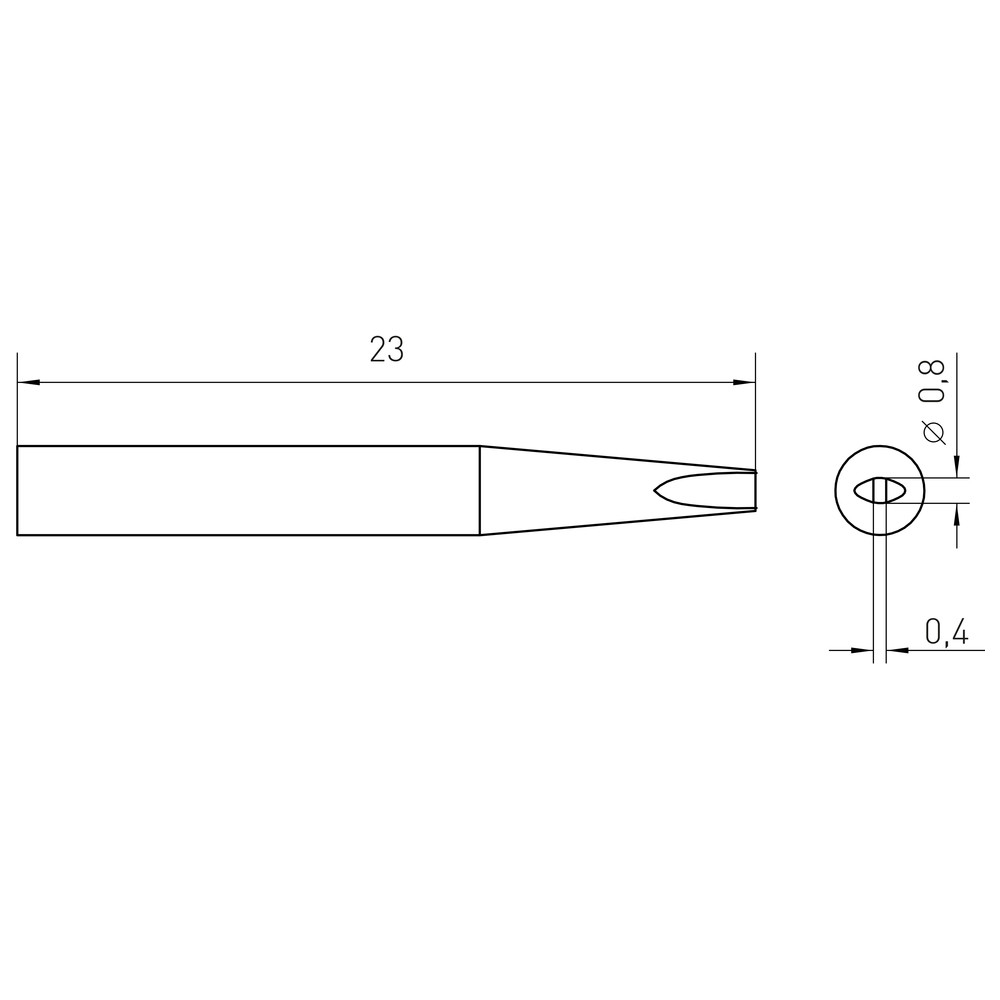 Lödspets RTM-serien, mejselformad, RTM 008 S/0,8 x 0,4 mm, rak - 2
