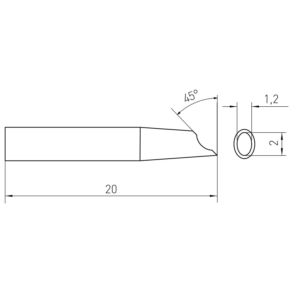 Soldering tip RTM series, special shape, RTM 020 G/2.0 x 1.2 mm, Gullwing - 2