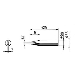 Lödspets serie 842, ED/3,2 mm, mejselformad, 1 styck