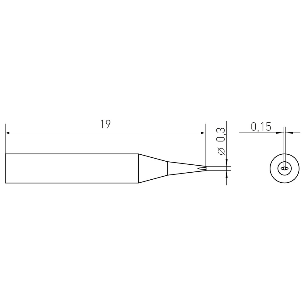 Lödspets RTM-serien, mejselformad, RTM 003 S/0,3 x 0,15 mm, konisk - 2