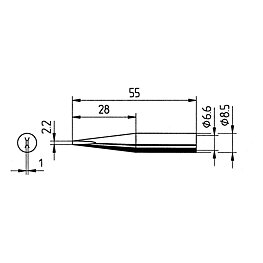 Soldering tip, Series 842, KD/2.2 mm, chisel-shaped, 1 piece