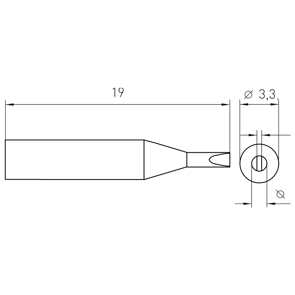 Lödspets RTM-serien, mejselformad, RTM 013 S MS/1,3 x 0,4 mm, rak - 2