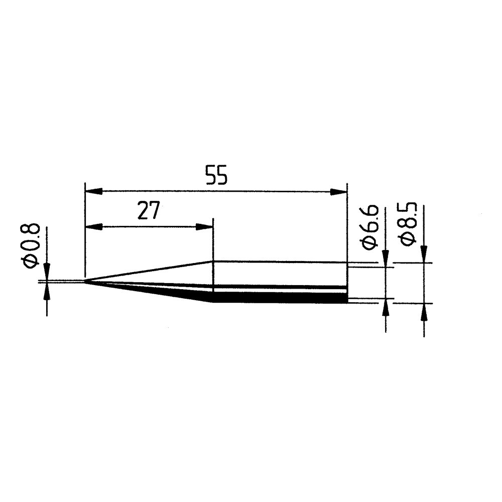 Soldering tip, Series 842, SD/0.8 mm, pencil-tip, 1 piece