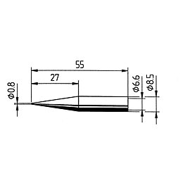 Soldering tip, Series 842, SD/0.8 mm, pencil-tip, 1 piece