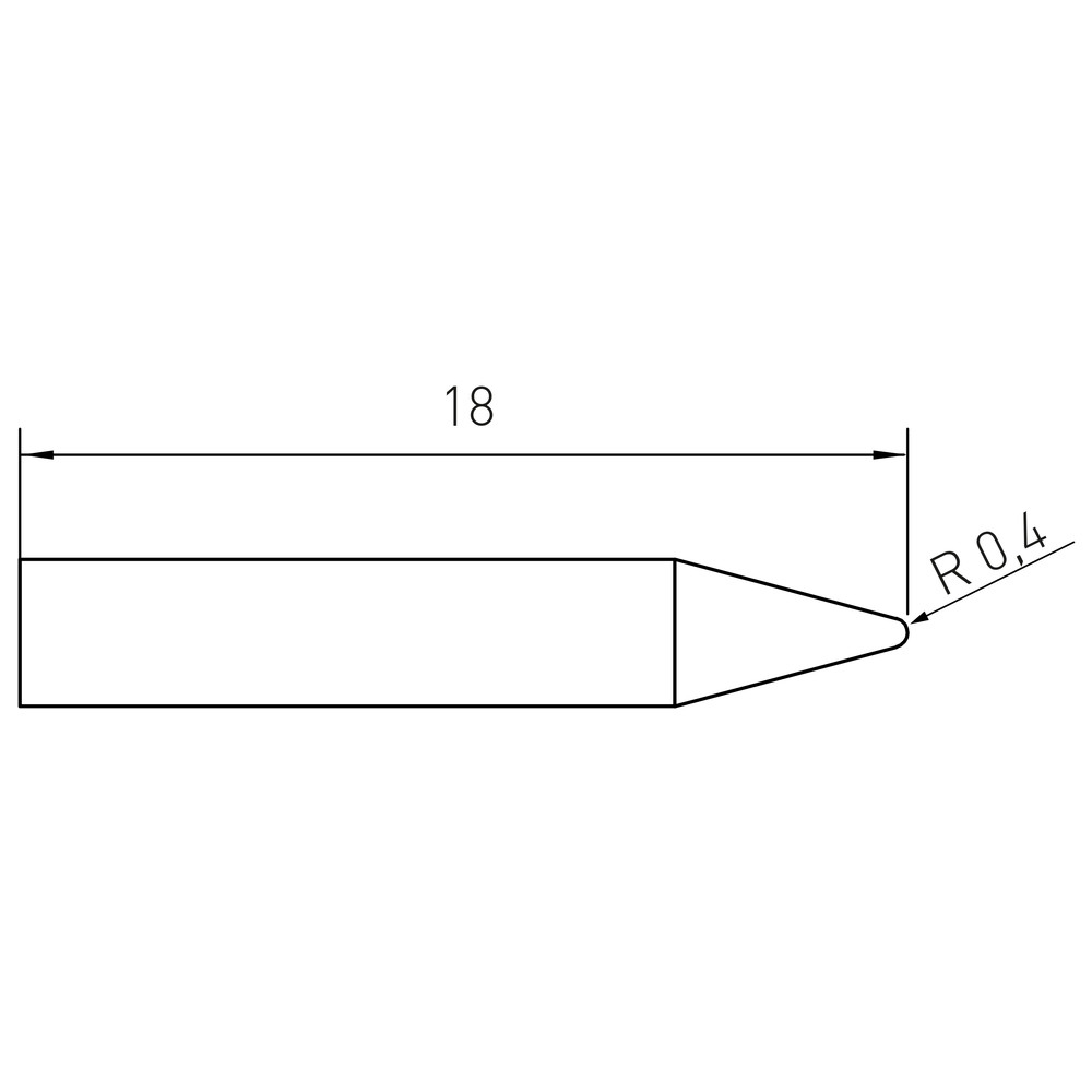 Lödspets RTM-serien, rund form, RTM 008 C MS/Ø 0,8 mm, konisk - 2