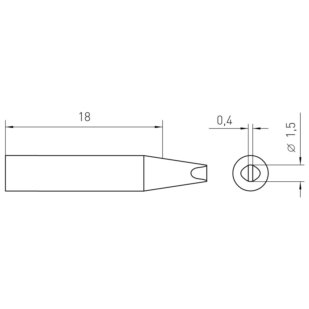 Lödspets RTM-serien, mejselformad, RTM 015 S MS/1,5 x 0,4 mm, rak - 2