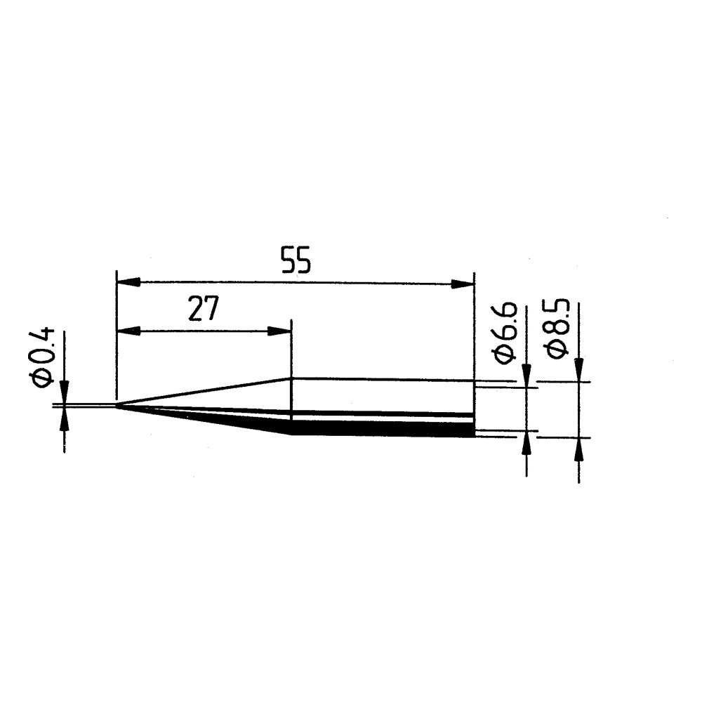 Soldering tip, Series 842, UD/0.4 mm, pencil-tip, 1 piece
