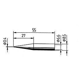 Soldering tip, Series 842, UD/0.4 mm, pencil-tip, 1 piece