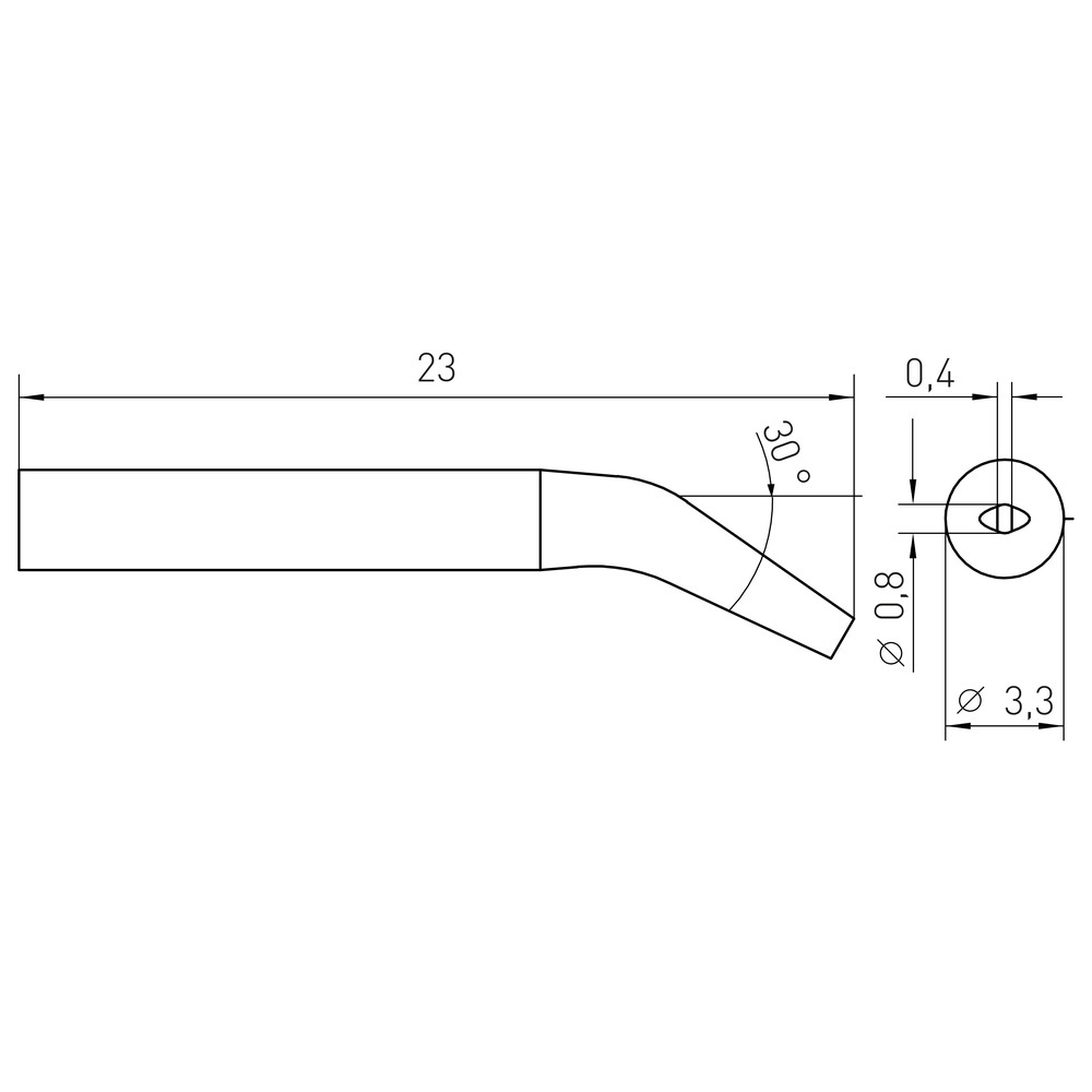 Soldering tip RTM series, chisel shape, RTM 008 S MS X/0.8 x 0.4 mm, straight - 2
