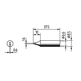 Soldering tip, Series 842, YD/1.6 mm, chisel-shaped, 1 pc