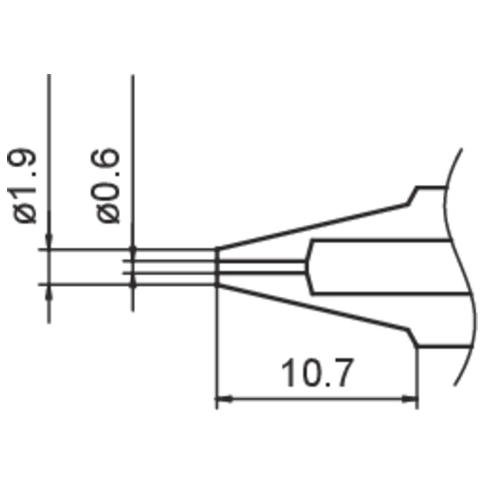 Avlödningsmunstycke, serie N3, Ø 0,6 mm