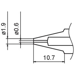 Avlödningsmunstycke, serie N3, Ø 0,6 mm
