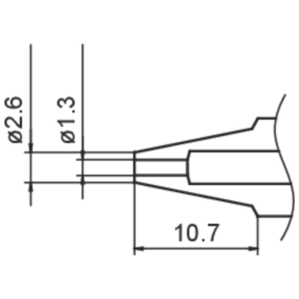 Avlödningsmunstycke serie N3, Ø 1,3 mm