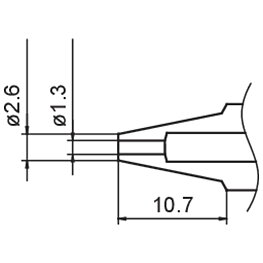 Avlödningsmunstycke serie N3, Ø 1,3 mm