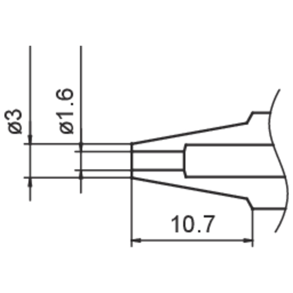Avlödningsmunstycke serie N3, Ø 1,6 mm