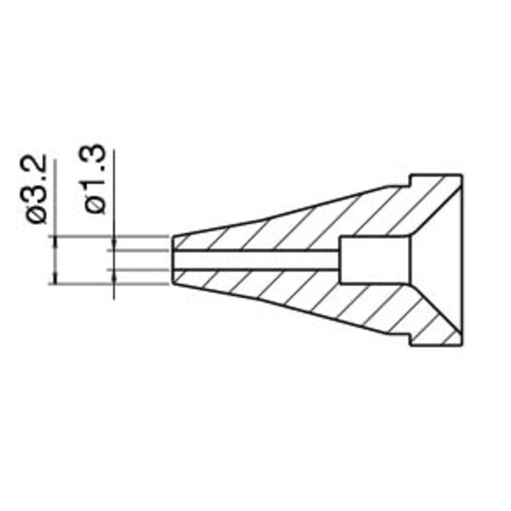 Avlödningsmunstycke serie N60, 1,3 mm