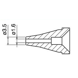 Avlödningsmunstycke serie N60, 1,6 mm