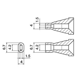 Avlödningsmunstycke serie N60, 4,2 x 1,5 mm