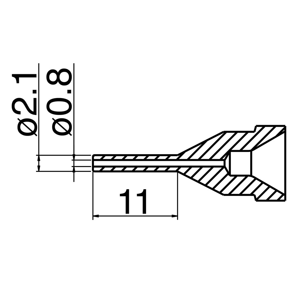Desoldering tip, N61 series, size Ø 0.8 mm, long design