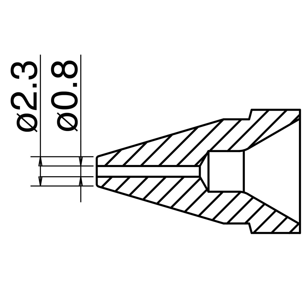 Desoldering tip, Series N61, diameter Ø 0.8 mm, Type Standard