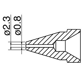 Avlödningsmunstycke serie N61, dimension Ø 0,8 mm, typ Standard
