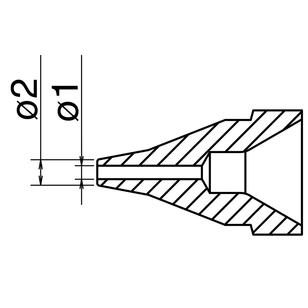 Desoldering tip, Series N61, diameter Ø 1.0 mm, Type S