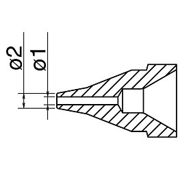 Avlödningsmunstycke serie N61, dimension Ø 1,0 mm, typ S