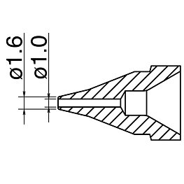 Avlödningsmunstycke serie N61, dimension Ø 1,0 mm, typ SS