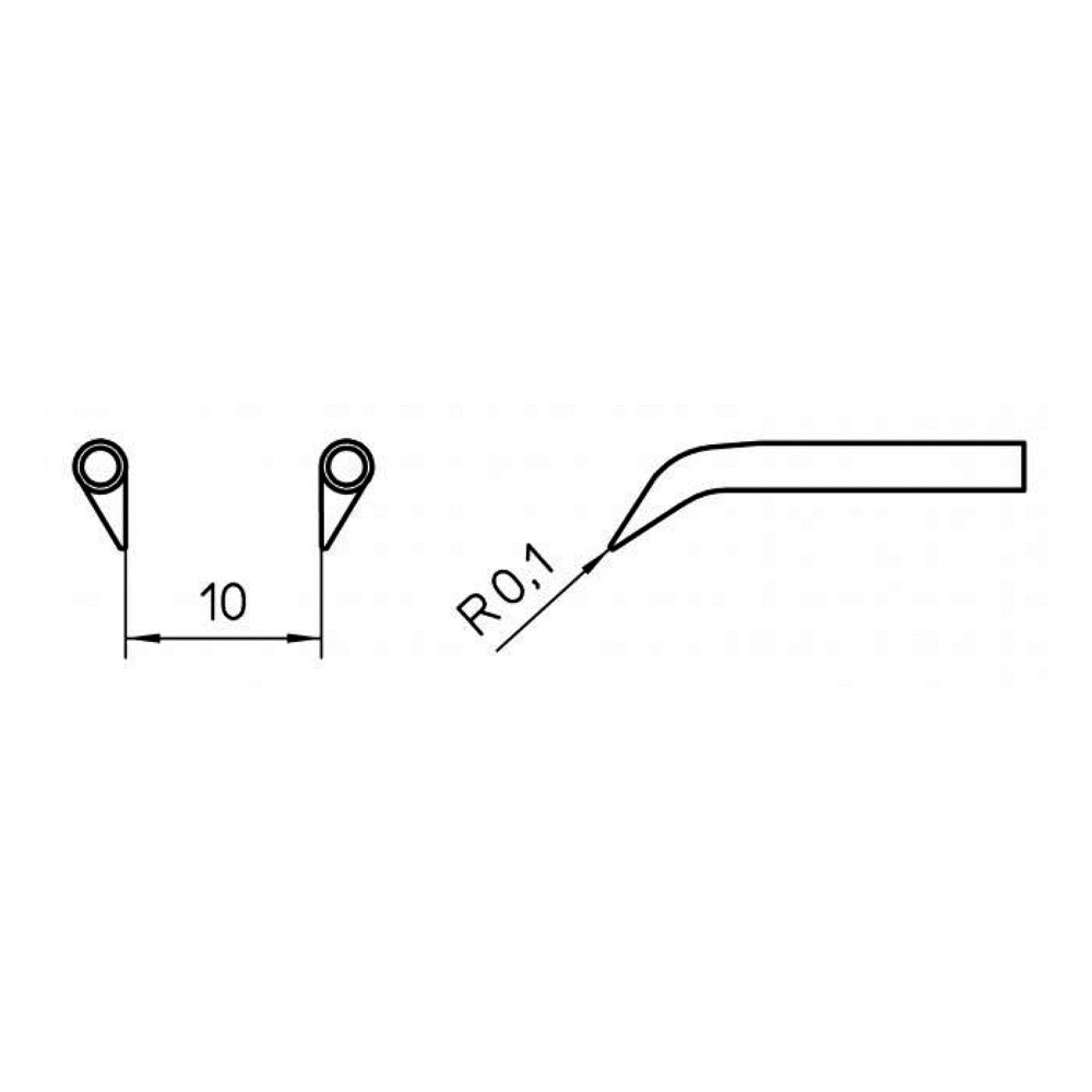 Soldering tip series RTW, round shape, RTW 6NW/Ø 0.1 mm, curved, conical