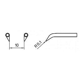 Soldering tip series RTW, round shape, RTW 6NW/Ø 0.1 mm, curved, conical
