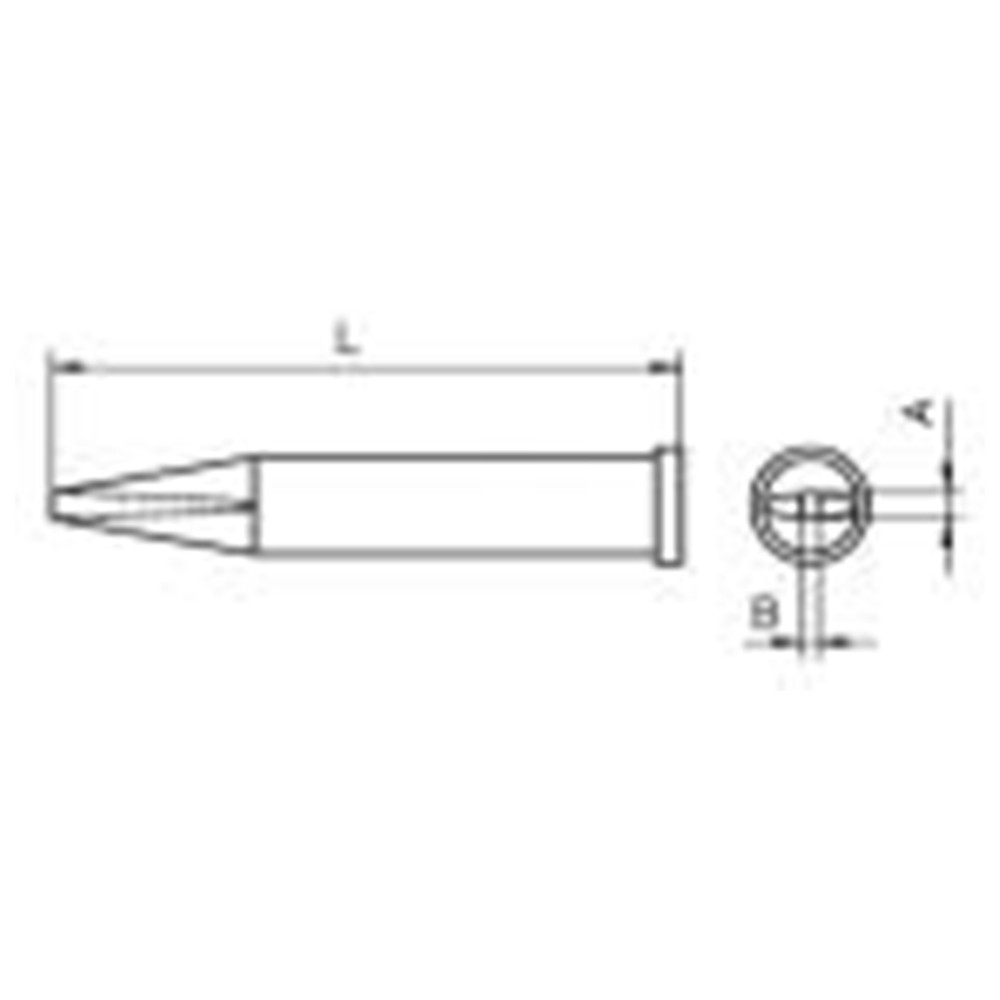 Soldering tip series XT, chisel shape, XT AL/1.6 x 1.0 mm, straight, long, 1 pie - 2
