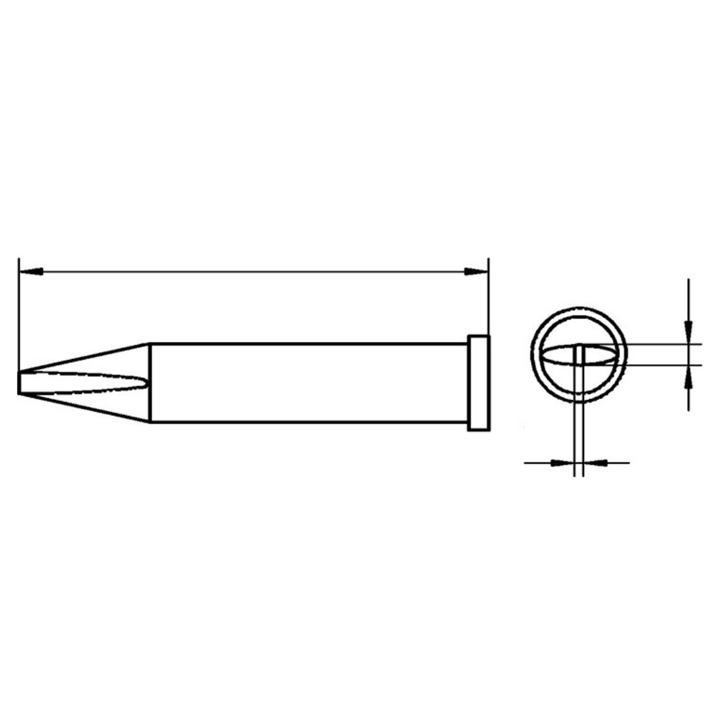 Soldering tip series XT, chisel shape, XT A/1.6 x 0.7 mm, straight, 1 piece - 2