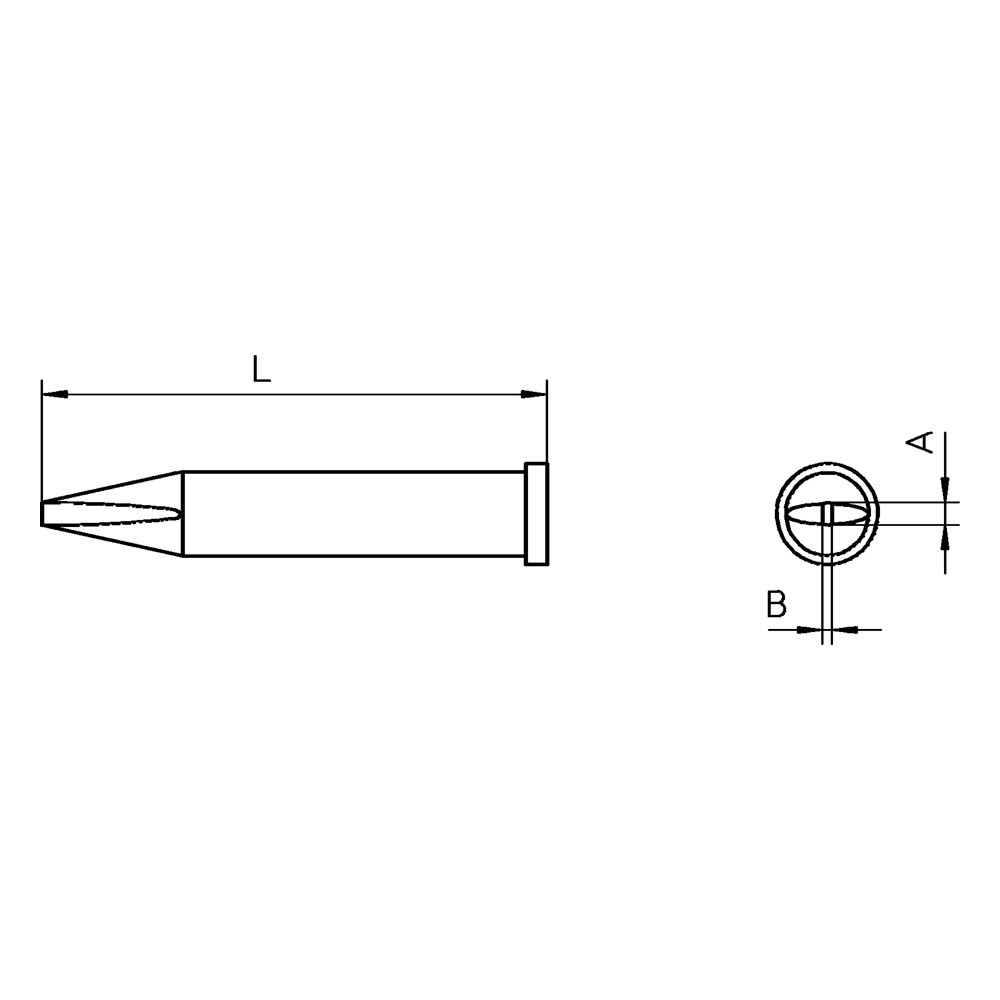 Soldering tip series XT, chisel shape, XT A/1.6 x 0.7 mm, straight, 1 piece