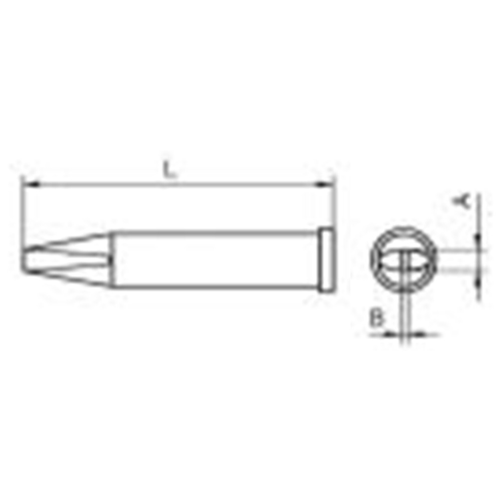 Lödspets serie XT, mejselformad, XT B/2,4 x 0,8 mm, rak, 1 st