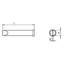 Soldering tip series XT, chisel shape, XT E/5.9 x 1.2 mm, straight, 1 piece