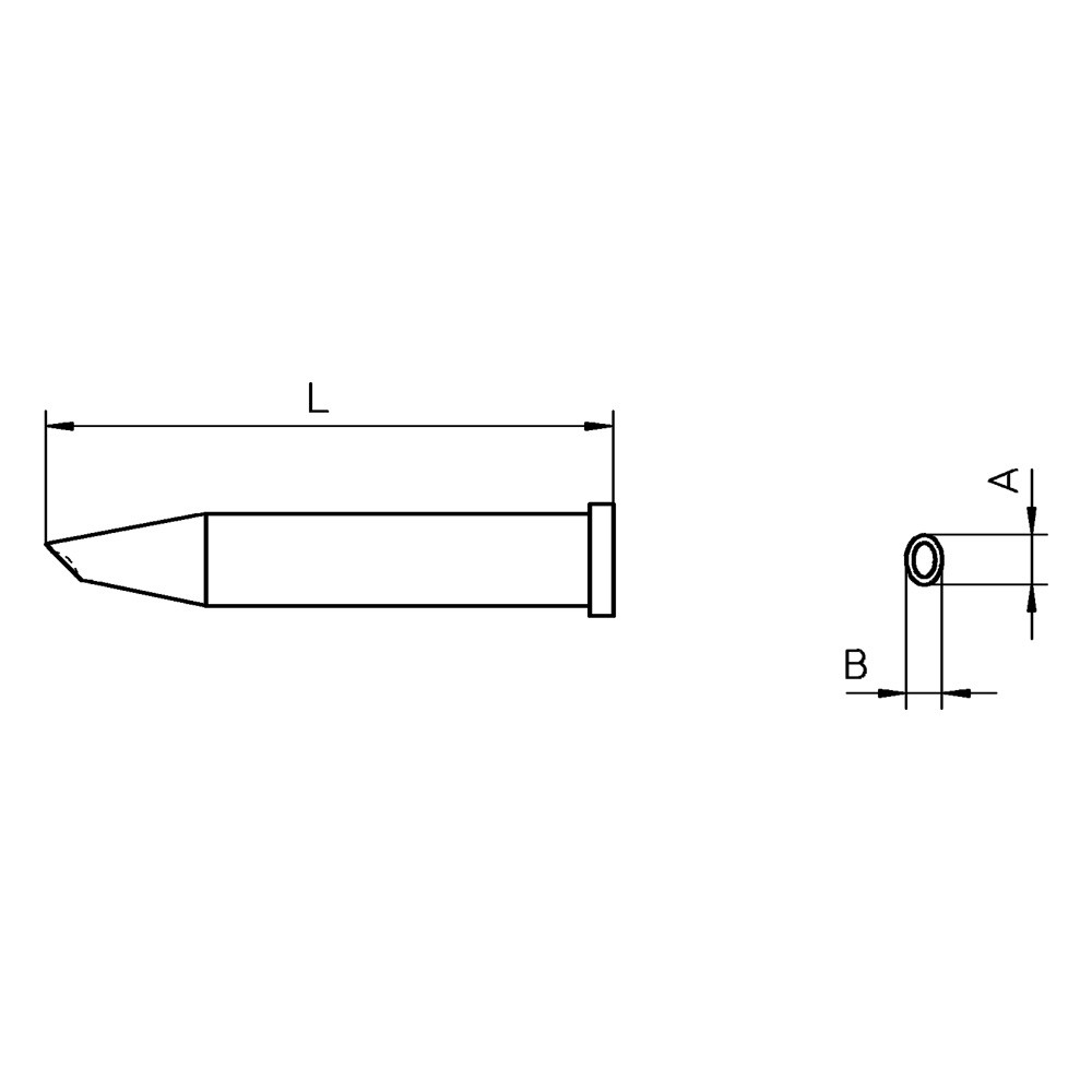 Soldering tip series XT, special shape, XT GW1/Ø 2.3 mm, solder depot