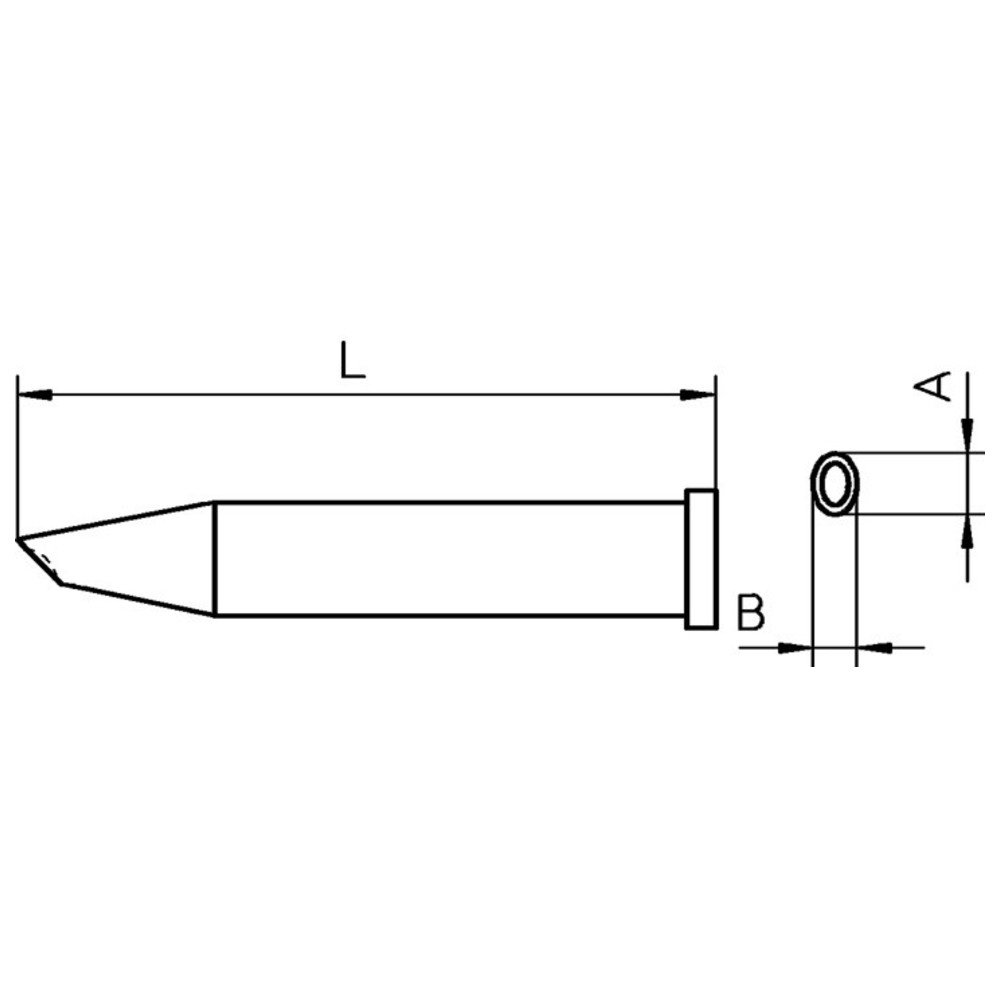 Soldering tip series XT, special shape, XT GW1/Ø 2.3 mm, solder depot - 2