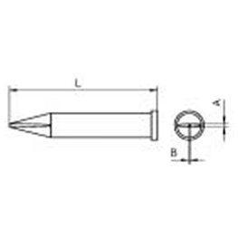Soldering tip series XT, chisel shape, XT H/0.8 x 0.4 mm, straight, 1 piece