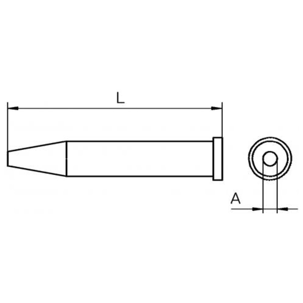 Lödspets serie XT, rund form, XT BS/Ø 2,4 mm, rak