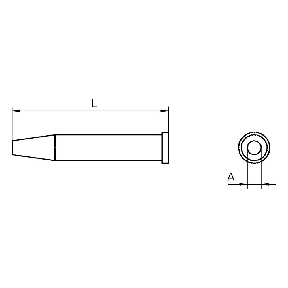 Lödspets serie XT, rund form, XT CS/Ø 3,2 mm, rak
